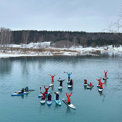 Зимняя сап-прогулка по озеру Ключик-озеру Тосканка г.Ворсма