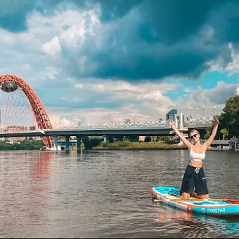 Сап-прогулка в Москве к Живописному мосту г.Москва
