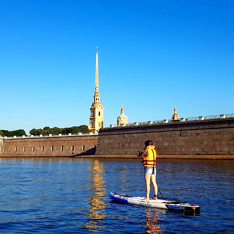 Утренняя сап-прогулка вокруг Заячьего острова в Питере г.Санкт-Петербург
